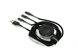 Кабель Baseus  4-in-1 Lightning+USB-C+micro-USB+iWatch (1.2 метра) чёрный