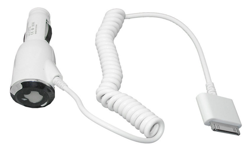 Автомобильная зарядка для Apple iPhone4s,  iPhone4 (5V, 1A) white