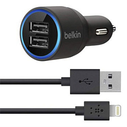 Автомобильная зарядка 2xUSB для Apple iPhone 5/5S/5C 20W (5V 4.2A) черная Belkin