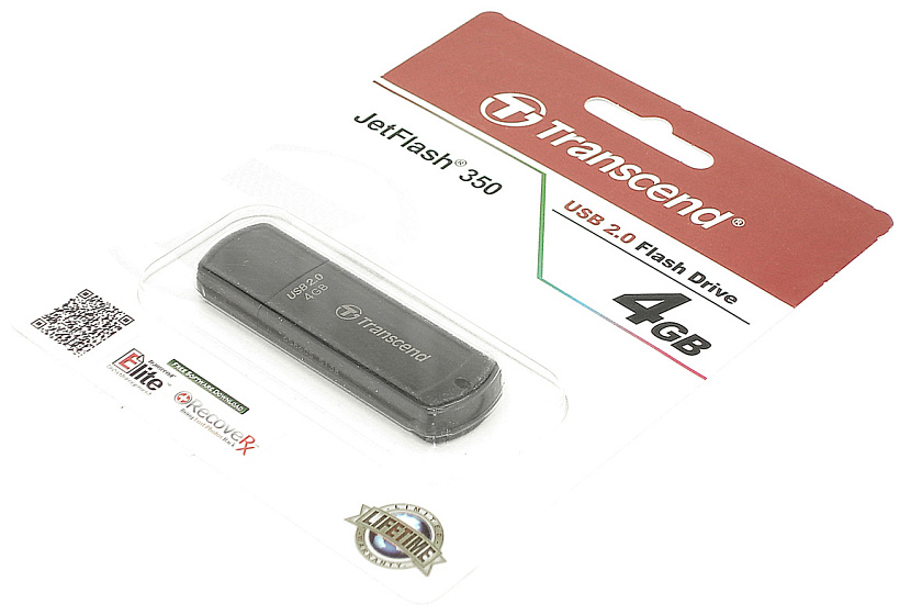 Флешка USB 4Гб TRRANSCEND, черная