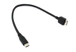 Кабель Type-C на Micro USB Type B кабель 25см черный