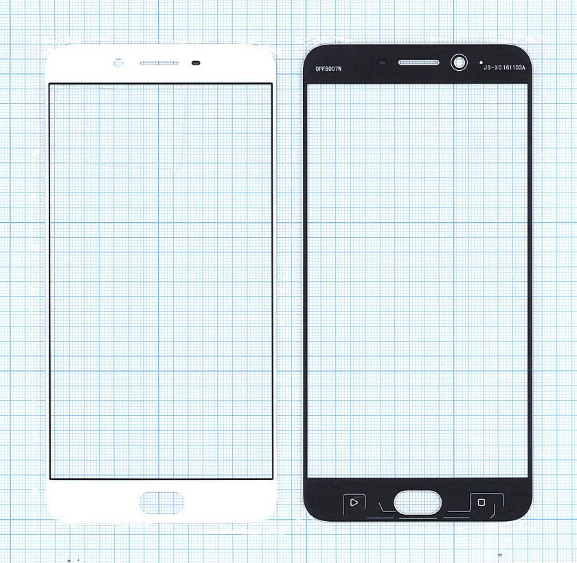 Cтекло для Oppo R9s Plus белое