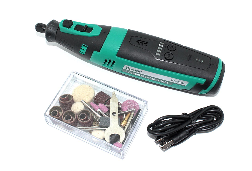 Дремель с набором насадок Pro'sKit PT-5208U, беспроводной