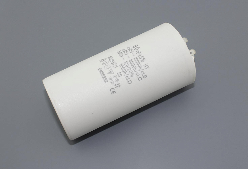 Конденсатор CBB60 80мкФ 450V 4 клеммы