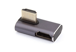 Переходник HDMI угловой  папа-мама влево-вверх